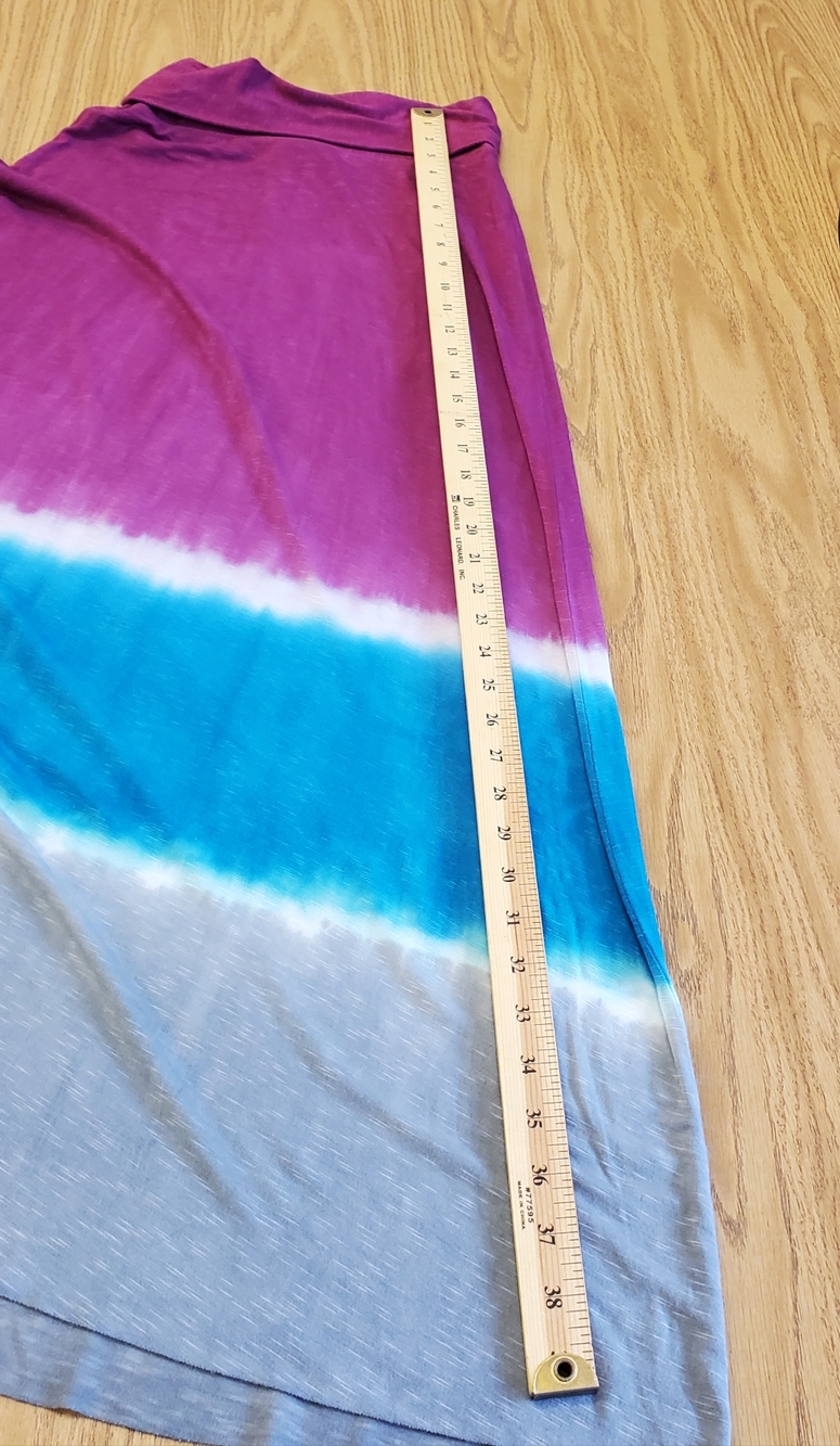 Lucky Brand Ombre Tye Dye Maxi Skirt in Burgundy, Blue & Gray XS - Picture 5 of 6
